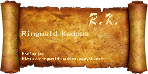 Ringwald Kadosa névjegykártya