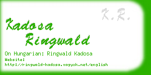 kadosa ringwald business card
